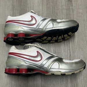 Nike Shox Red, White and Silver Running Shoes 8.5